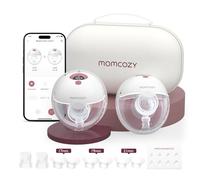 Momcozy M5 Smart Breast Pump, APP Controlled Wearable Hands-Free Electric Pump, 3 Modes 9 Suction Levels, Portable Lightweight Pump, 24mm Flange, 2 Count, Cozy Red