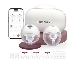 MOMCOZY M5 Smart Wearable Double Electric Breast Pump - Grey