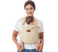 Momcozy Newborn Carrier WeeSnug- Lightweight and Cozy Comfort for 3.2-11.3kg, Ergonomic Cross-Back Support, Effortless to Put On, Hands-Free Baby Car
