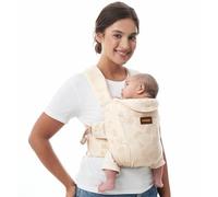 Momcozy Newborn Carrier WeeSnug - Lightweight and Cozy Comfort for 7-25 lbs, Ergonomic Cross-Back Support, Jacquard Weave, Hands-Free Baby Carrier with Lumbar Support, Geometry