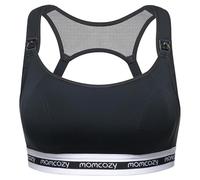 momcozy Nursing Bras for Breastfeeding, FB011 Low-Impact Nursing Sports Bra Support Maternity Pregnancy Padded Wireless Bra Black