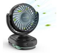 Momcozy Portable Stroller Fan with Clip | 4-Speed Mini-Fan for Carrier | Personal Fans Ultra Light 0.26lb | Gaps ≤4.5mm | Handheld Cooling | Rechargeable Rotate for Diaper Backpack/Table/Chair
