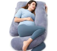 momcozy Pregnancy Pillows for Sleeping, U Shaped Full Body Maternity Pillow with Removable Cover - Support for Back, Legs, Belly, HIPS for Pregnant Women, 57 Inch Pregnancy Pillow for Women, Grey