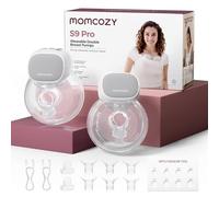 Momcozy S9 Pro Wearable Breast Pump, Hands-Free Double Electric Pump, Gray | Portable, 2 Modes, 9 Levels, LED Display & Quiet, Leak-Free Design
