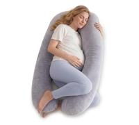 momcozy U Shaped Lite Pregnancy Pillow, Velvet Grey