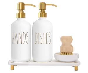 MOMEEMO Gold Soap Dispenser Set Comes with Stainless Steel Pumps