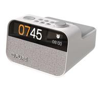 Moment Charge Alarm Clock Radio with Wireless Charging - White