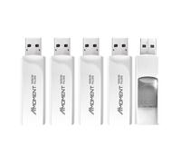 Moment MU39 128GB USB Flash Drive 5-Pack - USB 3.2 Retractable Thumb Drive with Sliding Connector, Up to 100MB/s Read, 30MB/s Write - Plug & Play Memory Stick for PC, Mac, TV, Car
