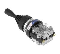 Momentary Joystick Switch, 2 Position 2NO Spring Return Control Switch AC380V 5A for automation equipment industrial panels rubber covered handle 30mm mounting 1 pack
