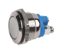 Momentary On Off Switch 16mm for Car for horn Starter Momentary | Momentary action, self-return design, 1NO for contact, 16mm mount, 12V-220V rated, brass body