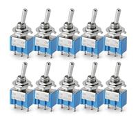 momentary power switch 10Pcs 3/6Pins Miniature Toggle Switch ON-OFF-ON Mini Button Rocker Power ON OFF MTS-102 103 202 203 Starter Button(3Pin ON-ON)