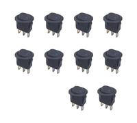 momentary power switch 10pcs/lot On-Off Control 4 Colors Push Button Switch 3 Pin 12V 20A Amps Car Truck Rocker Round Toggle Starter Button(Blue)