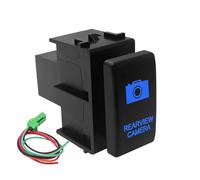 momentary power switch 12V Blue Led Push Button Switch REAR SPOT LIGHTS BAR Fit For Nissan Navara D40 Patrol X-Trail T31 Pathfinder R51 Starter Button(Rear view camera)