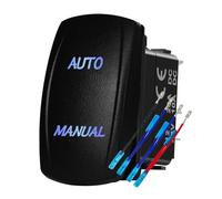 momentary power switch momentary power switch 12V/24V Blue Light Illuminated Button Rocker Switch High Low Zombie Spot Lights Fit For Car Trucks RVs Boats Marine(AUTO-ON OFF (ON))