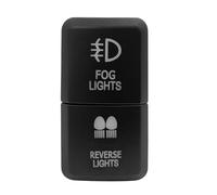 momentary power switch momentary power switch 12V Dual Push Button Switch Green/Blue Led Light Bar With Cable Fit For Toyota Bus 4Runner Hilux RAV4 Prado(Fog Reverse Lights)