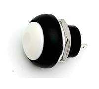 momentary power switch momentary power switch 5/20/100PCS PBS-33B 2Pin Mini Switch 12mm 12V 1A Waterproof Momentary Push Button Switch Reset Locking(White Reset,20PCS)