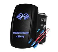 momentary power switch Starter Button 12V/24V Blue Light Illuminated Button Rocker Switch High Low Zombie Spot Lights Fit For Car Trucks RVs Boats Marine(UNDERWATER LIGHTS)