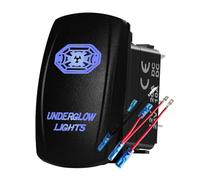 momentary power switch Starter Button 12V/24V Blue Light Illuminated Button Rocker Switch High Low Zombie Spot Lights Fit For Car Trucks RVs Boats Marine(UNDERGLOW LIGHTS)