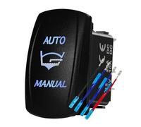 momentary power switch Starter Button 12V/24V Blue Light Illuminated Button Rocker Switch High Low Zombie Spot Lights Fit For Car Trucks RVs Boats Marine(AUTO-T-ON OFF (ON))