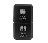 momentary power switch Starter Button 12V Dual Push Button Switch Green/Blue Led Light Bar With Cable Fit For Toyota Bus 4Runner Hilux RAV4 Prado(Spot rear lights)