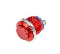 momentary power switch Starter Button 5/20PCS 16mm Momentary Switch High Cover Waterproof Metal Push Button Switches Car Power Switch With ScrewTermina(Red,5PCS)