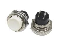 momentary power switch Starter Button 5/20pcs Momentary Push Button Switch 16mm Momentary Round Switches 2-Pin Switch DS-212 Electric Buttons(White,20pcs)