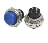 momentary power switch Starter Button 5/20pcs Momentary Push Button Switch 16mm Momentary Round Switches 2-Pin Switch DS-212 Electric Buttons(Blue,100pcs)