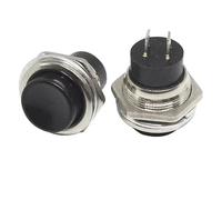 momentary power switch Starter Button 5/20pcs Momentary Push Button Switch 16mm Momentary Round Switches 2-Pin Switch DS-212 Electric Buttons(Black,20pcs)