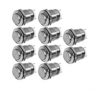 Momentary Push Button Switch 12mm 10pcs Pack Waterproof IP65 Self Reset with 3A 250V Current Rating for Electronic and Industrial Controls