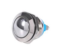 Momentary Push Button Switch, 12V 3A Waterproof Car Auto Momentary Speaker Horn Push Button Metal Toggle Switch IP65 IK08 19mm (2 PCS)