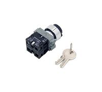 Momentary Push Button Switch, 2 Position 22mm Self-locking Switch Lock with 2 Keys for Electromagnetic Starter, Contactor and Relay