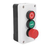 Momentary Push Button Switch, 400V 10A 1NC 1NO Mushroom Latching Emergency Stop Pushbutton Switch Station Box Water Proof ABS for Control Electromagnetic Starters, Contactors