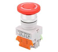 Momentary Push Button Switch, Mushroom Emergency Stop Push Button Switch Self Locking Emergency Stop Mushroom Push Button Switch 22mm Mount LAY37-11ZS KzHgIdRY