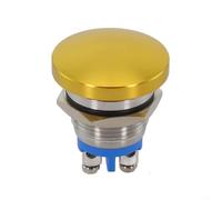 Momentary Self Reset Button Switch 16mm, Mushroom Head Style, IP65 Waterproof, Suitable for 3A Electrical Circuits (yellow)