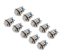 Momentary Start Switch 16mm for Control Panel DIY | Nickel-plated brass body, resistant, rust for proof, for durable metal construction