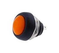 Momentary Switch PBS 33B Push Button Round Head ON OFF 2 Pin 12mm Power Reset Non-locking 5/10Pcs(Orange,10PCS)