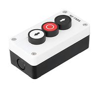 Momentary Switch Station Box, ABS Shell Reset Push Button Switch, Up and Down Stop Control Emergency Stop Button for Roller Door, 3 Way Crane, Truck Lift(SGKJ-3N)