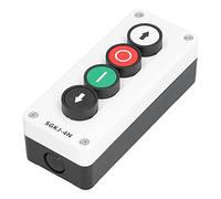 Momentary Switch Station Box Red Green Black White Up and Down Stop Control Push Button for Winch Roller Door Truck Tail Lift (SGKJ-4N)