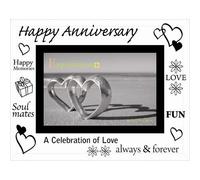Moments Bevelled Glass Happy Anniversary Photo Frame