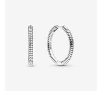 (Moments Charm Hoop Earrings 299532C00) (Sparkling Pandora Logo Stud Earrings Sterling silver 290559CZ) Genuine Pandora Sterling Silver S925 ALE Pavé Hoop Earrings With Pouch