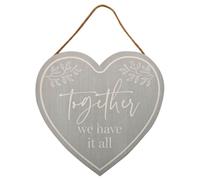 Moments Grey Heart Plaque - Together 40cm