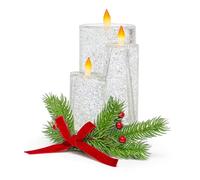 Moments in Time Christmas Tabletop Decor, Snow Globe Water Spinning LED Lighted Candles, Battery Operated (not Included) (6.8 H x 4.8 W x 4.8 D) by