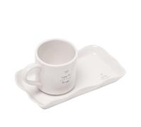Moments Sentiment Rectangular Plate with Mug - A Little Moment For You in Off-White Moments Off-White