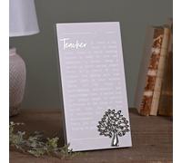 Moments Thank You Teacher Standing Plaque in Grey Moments Grey
