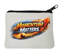 Momentum Matters Inspirational Graphic Art Neoprene Coin Purse Pouch 10x11cm White