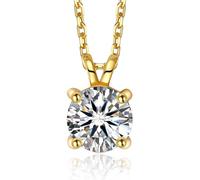 MomentWish Dancing Heart Necklace for Women, 2 Dancing Moissanite Necklace for Her, Rose Gold Plated 925 Sterling Silver Pendant Anniversary Birthday Gift for Wife Mom Girlfriend-Halo