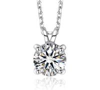 MomentWish Dancing Necklace for Women, 0.5 Carat Moissanite Heart Necklace Rose Gold Plated 925 Sterling Silver Pendant Anniversary Birthday Gift for Wife Mom Girlfriend-Heart