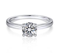 MomentWish Engagement Rings 1Ct D VVS1 Moissanite Ring for Women S925
