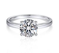 MomentWish Engagement Rings 2Ct D VVS1 Moissanite Ring for Women S925