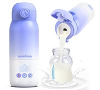 MOMFANN Portable Bottle Warmer for Travel, Dual Heating Modes Baby Milk Warmer On The Go for Breastmilk, Water and Formula, Precise Temperature Control with 5 Levels, Long-Lasting Battery (Purple)